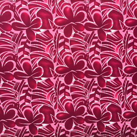 Plumeria Flower Polyester Fabric - Floral Print, 60" Width (1 Yard)
