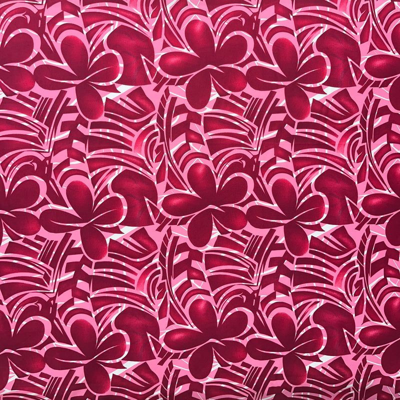 Plumeria Flower Polyester Fabric - Floral Print, 60" Width (1 Yard)