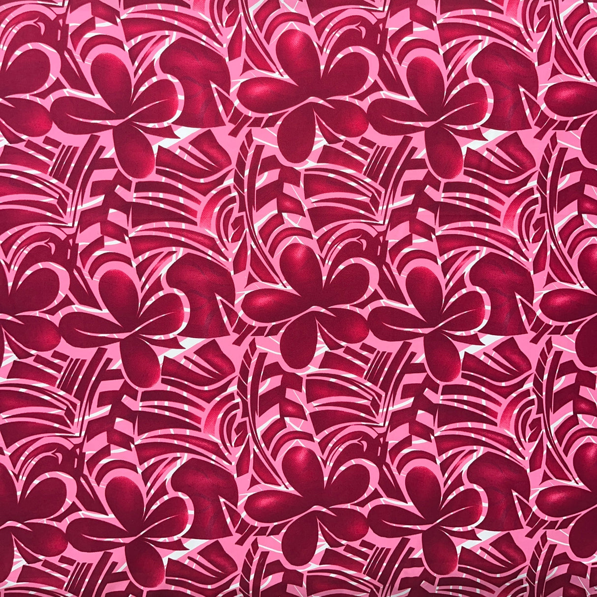 Plumeria Flower Polyester Fabric - Floral Print, 60" Width (1 Yard)