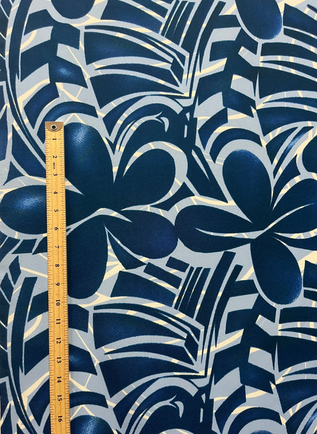 Plumeria Flower Polyester Fabric - Floral Print, 60" Width (1 Yard)