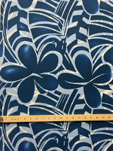 Plumeria Flower Polyester Fabric - Floral Print, 60" Width (1 Yard)