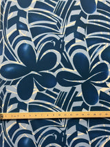 Plumeria Flower Polyester Fabric - Floral Print, 60" Width (1 Yard)