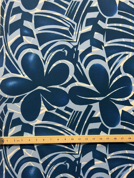 Plumeria Flower Polyester Fabric - Floral Print, 60" Width (1 Yard)