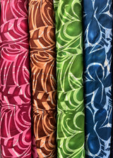 Plumeria Flower Polyester Fabric - Floral Print, 60" Width (1 Yard)