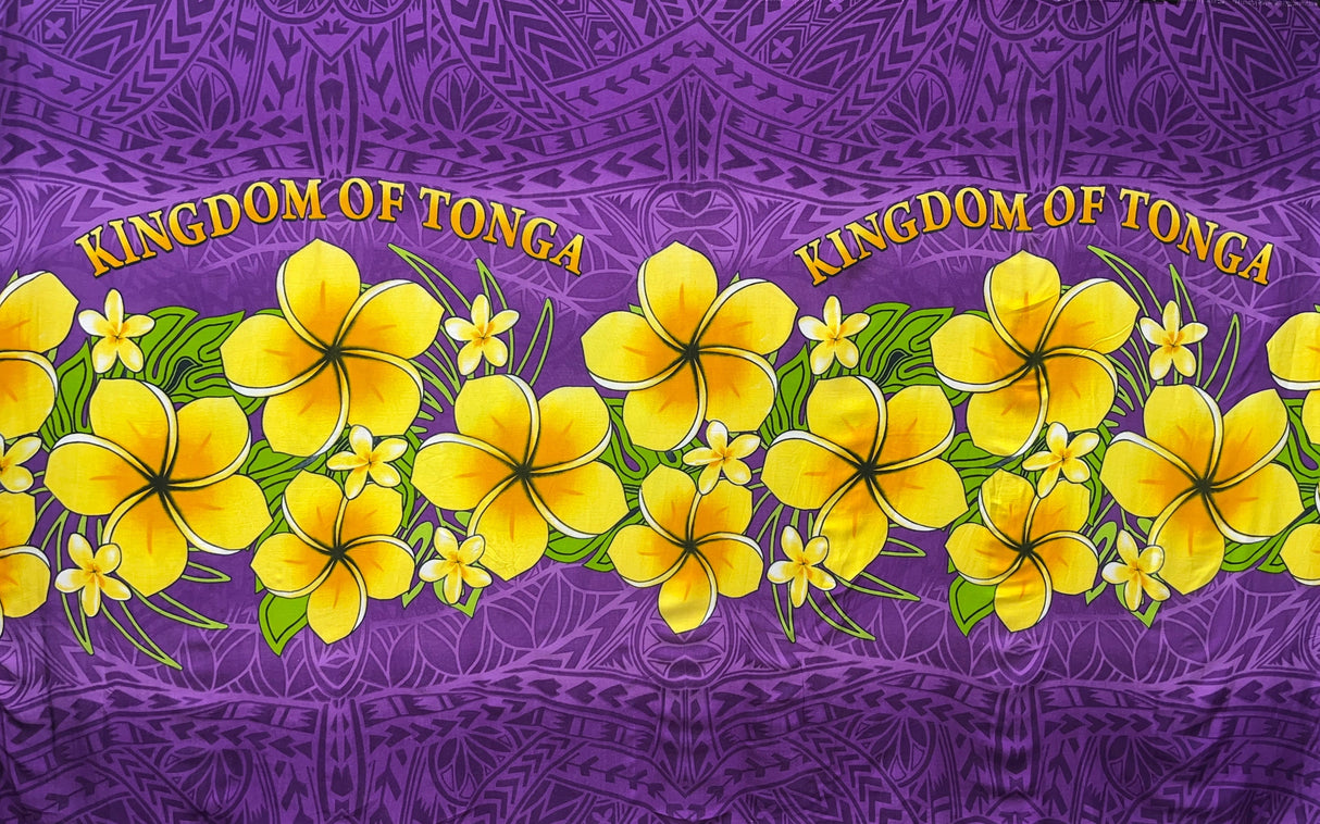 Rayon Sarong Fabric Plumeria Kingdom of Tonga