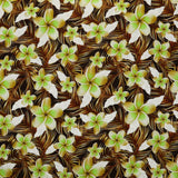 Rayon Fabric Plumeria Palm Print