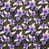 Rayon Fabric Plumeria Palm Print
