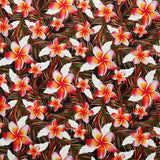 Rayon Fabric Plumeria Palm Print