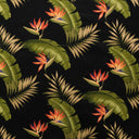 Cotton Barkcloth Tropical Upholstery Fabric Black