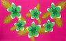Plumeria Polyester Fabric - Hot Pink Plumeria Flower Print, 67" L X 44" W (1 Piece)