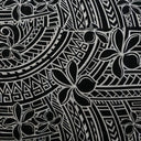 Peachskin Polyester Fabric Plumeria Tribal Design