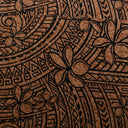Peachskin Polyester Fabric Plumeria Tribal Design