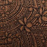 Peachskin Polyester Fabric Plumeria Tribal Design