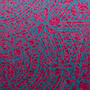 Peachskin Polyester Fabric Plumeria Tribal Design