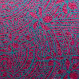 Plumeria Tribal Design Peachskin Fabric - Polynesian Hibiscus And Plumeria Floral Tribal Print, 44/45" Width (1 Yard)