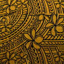 Peachskin Polyester Fabric Plumeria Tribal Design