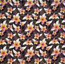 Rayon Poplin Fabric Plumeria Tropical Leaves Print