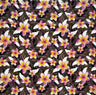 Plumeria Tropical Leaves Print Rayon Poplin Fabric - Red/Orange/Pink, 36" Width (1 Yard)