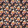 Plumeria Tropical Leaves Print Rayon Poplin Fabric - Red/Orange/Pink, 36" Width (1 Yard)