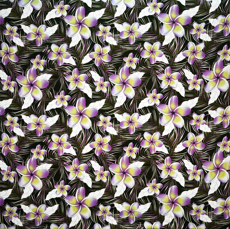 Plumeria Tropical Leaves Print Rayon Poplin Fabric - Red/Orange/Pink, 36" Width (1 Yard)
