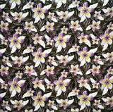 Plumeria Tropical Leaves Print Rayon Poplin Fabric - Red/Orange/Pink, 36" Width (1 Yard)