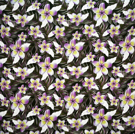 Plumeria Tropical Leaves Print Rayon Poplin Fabric - Red/Orange/Pink, 36" Width (1 Yard)