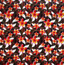 Rayon Poplin Fabric Plumeria Tropical Leaves Print