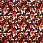 Plumeria Tropical Leaves Print Rayon Poplin Fabric - Red/Orange/Pink, 36" Width (1 Yard)