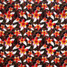 Plumeria Tropical Leaves Print Rayon Poplin Fabric - Red/Orange/Pink, 36" Width (1 Yard)