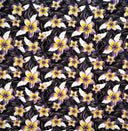 Rayon Poplin Fabric Plumeria Tropical Leaves Print