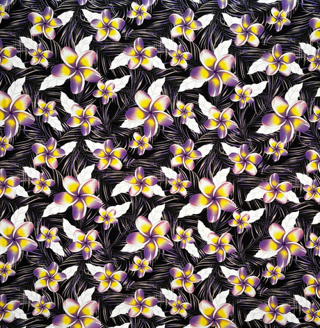 Plumeria Tropical Leaves Print Rayon Poplin Fabric - Red/Orange/Pink, 36" Width (1 Yard)