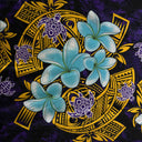 Peachskin Fabric Plumeria Turtles Tribal Design