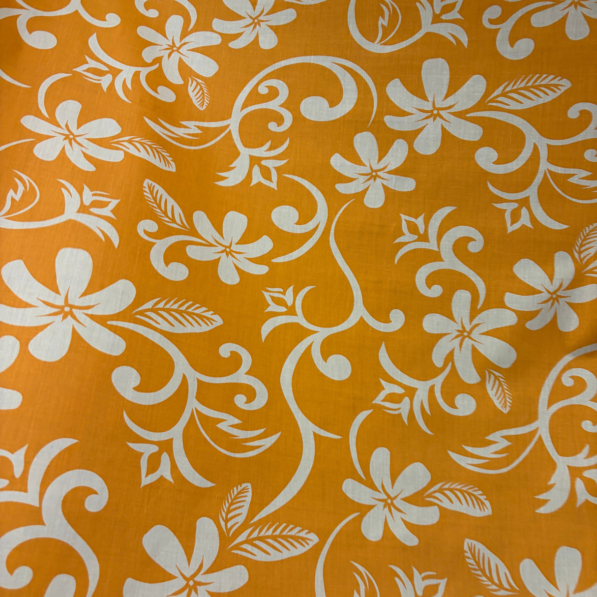 Plumeria Vine Poly Cotton Fabric - Tropical Floral Print, 45" Width (1 Yard)