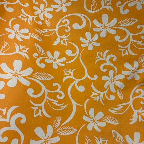 Plumeria Vine Poly Cotton Fabric - Tropical Floral Print, 45" Width (1 Yard)