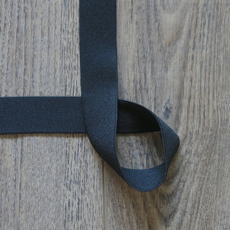 Black 1 Inch Wide Double Sided Plush Elastic