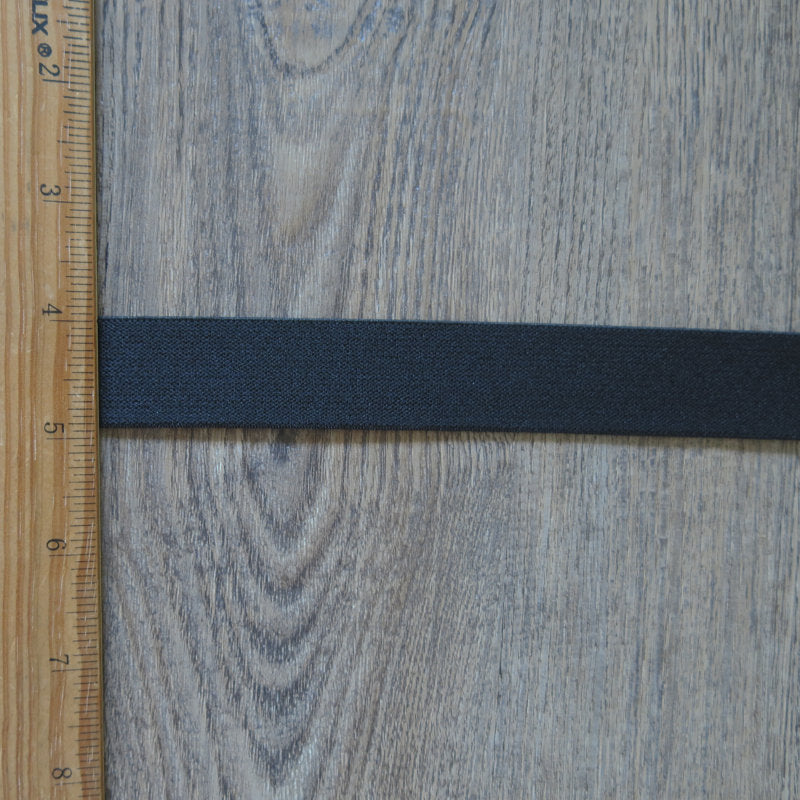 Black 1 Inch Wide Double Sided Plush Elastic