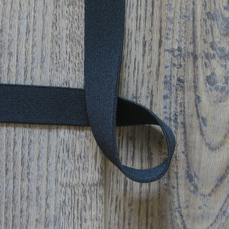 Black 3/4 Inch Wide Double Sided Plush Elastic