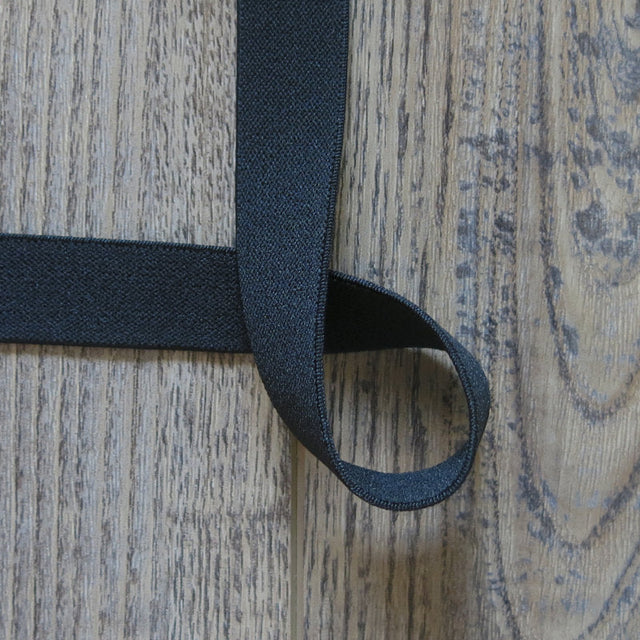 Black 3/4 Inch Wide Double Sided Plush Elastic