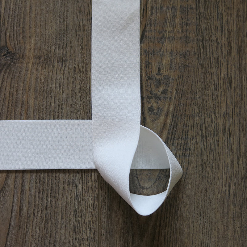 Plush Elastic 2 Inch Wide White Double Sided