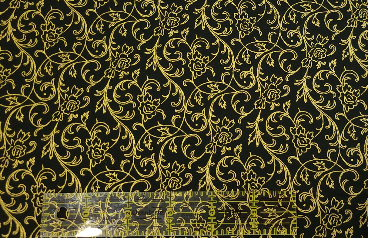 Quilting Cotton Poinsettias Metallic Christmas Robert Kaufman