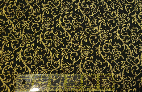 Quilting Cotton Poinsettias Metallic Christmas Robert Kaufman