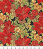 Quilting Cotton Poinsettias Metallic Christmas Robert Kaufman
