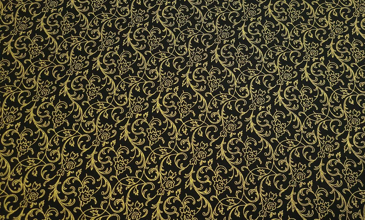 Quilting Cotton Poinsettias Metallic Christmas Robert Kaufman
