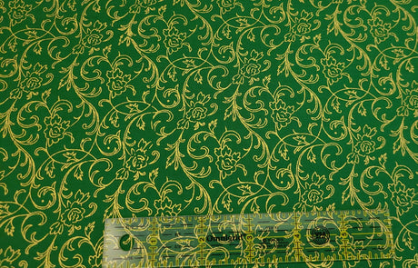 Quilting Cotton Poinsettias Metallic Christmas Robert Kaufman