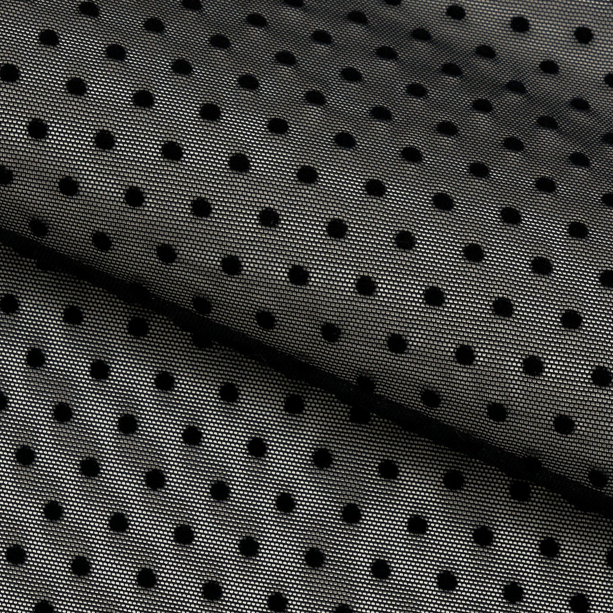 Polka Dot Flocked Stretch Mesh