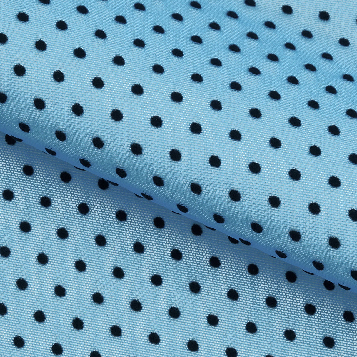 Polka Dot Flocked Stretch Mesh Nylon Spandex Fabric - Polka Dot, 56/58" Width (1 Yard)