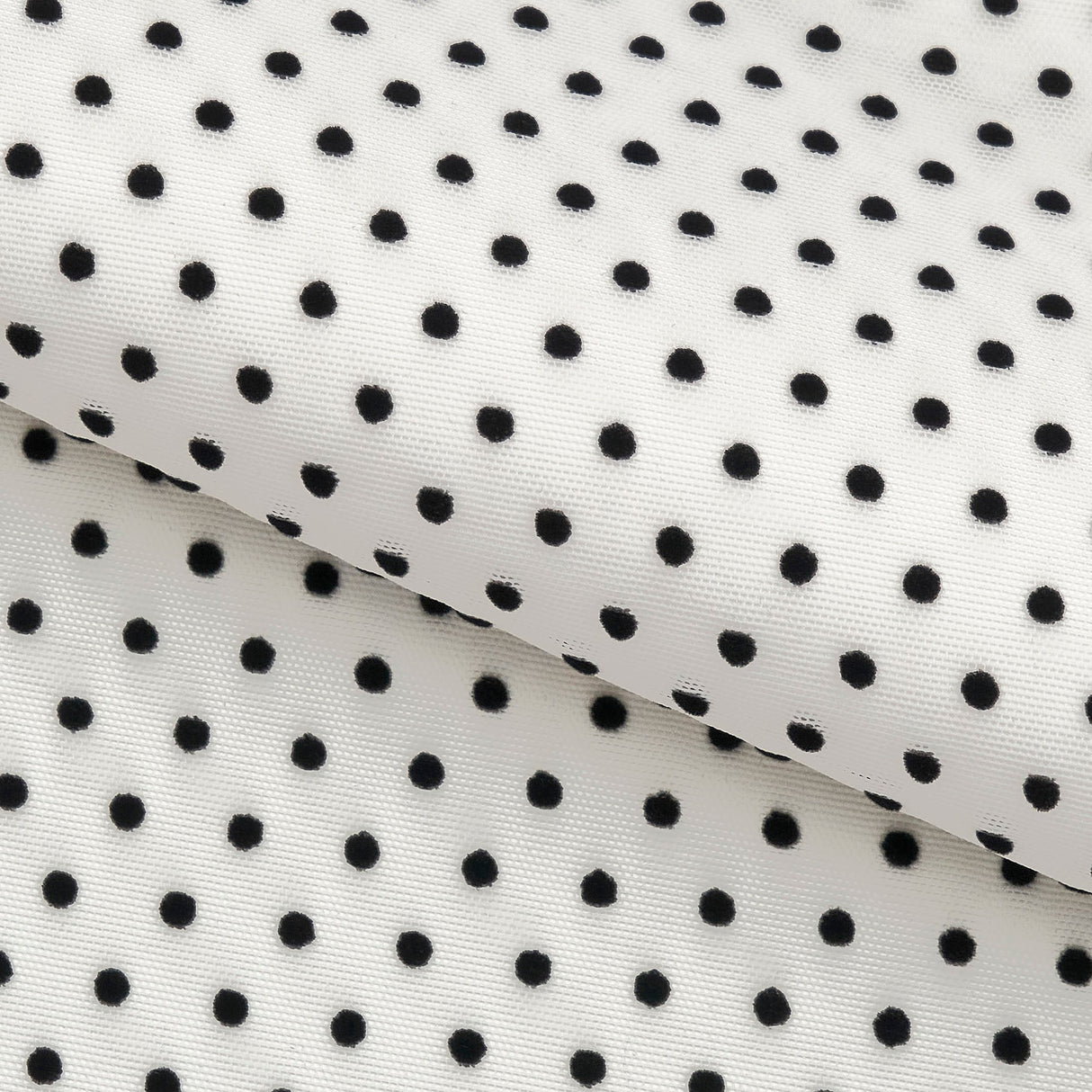Polka Dot Flocked Stretch Mesh Nylon Spandex Fabric - Polka Dot Flocked Stretch Mesh, 56/58" Width (1 Yard)