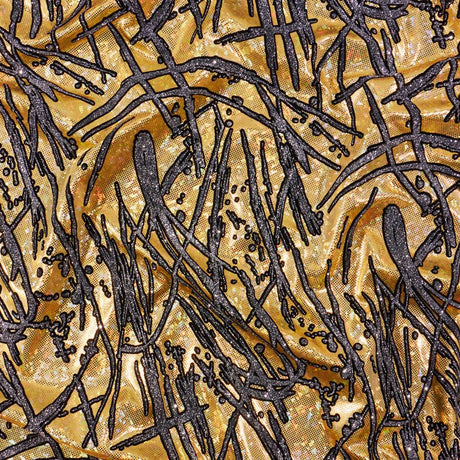 Foiled Spandex Shattered Glass Fabric