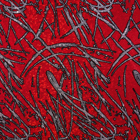 Pollock Shattered Glass Foiled Nylon Spandex Fabric - Holographic Shattered Glass, 54/56" Width (1 Yard)