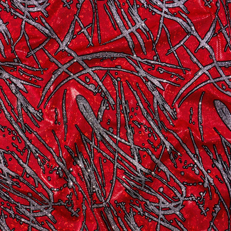 Foiled Spandex Shattered Glass Fabric